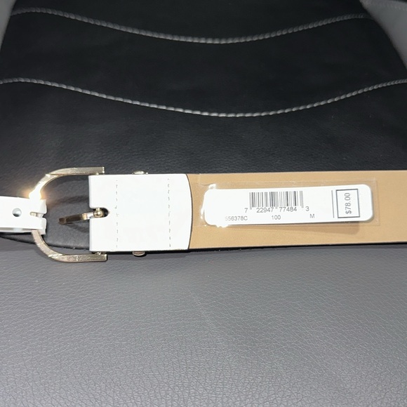 🔥🔥🔥NEW Michael Kors White Geniune Leather Belt Size Medium - Picture 3 of 5